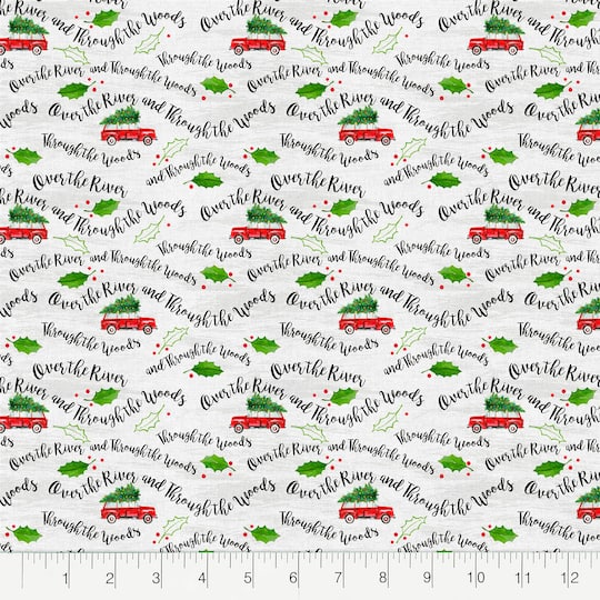 Fabric Editions White Over the River Cotton Fabric